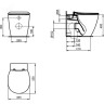 Напольный пристенный унитаз-соло IDEAL STANDARD CONNECT AQUABLADE, гор. выпуск, с крепежом E052401